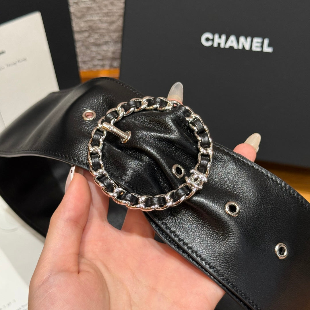 Chanel 2026 Wide Round Buckle Belt 65mm 207223