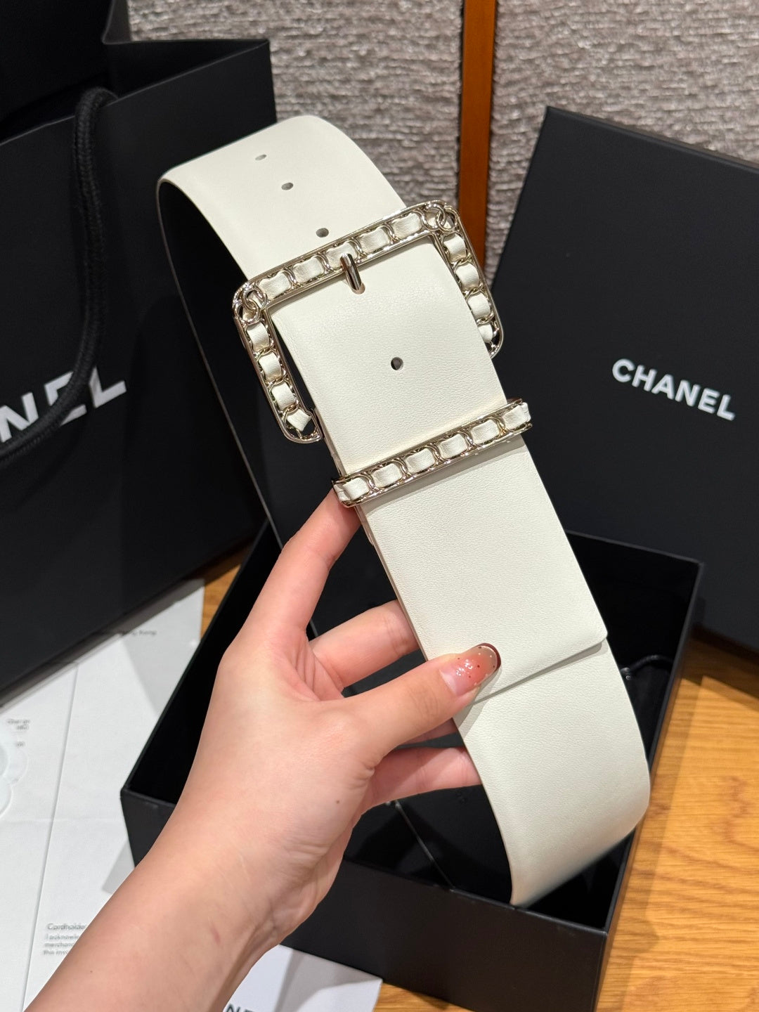 Chanel 2026 Wide Square Buckle Belt 55mm 207215