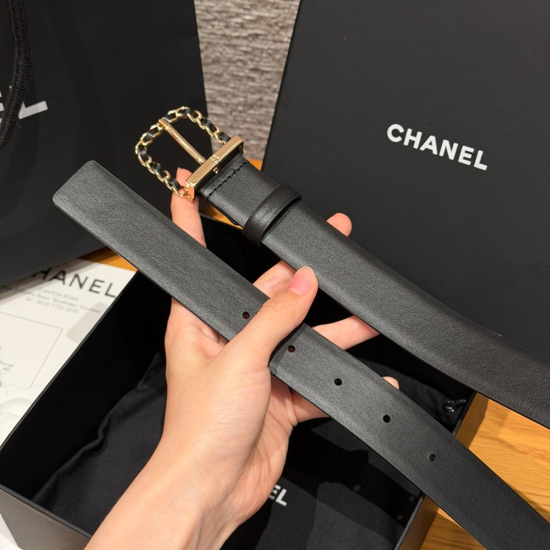 Chanel 2026 Interwoven Chain Buckle Belt 30mm 207253