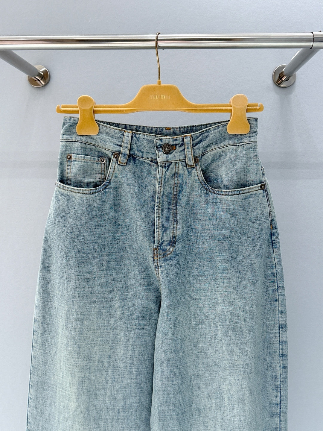 Miumiu 2026 Denim Pant Light Blue Cotton