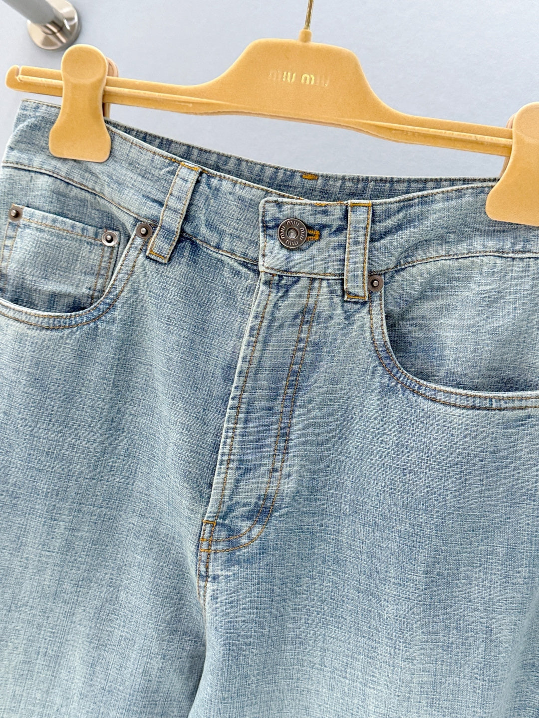 Miumiu 2026 Denim Pant Light Blue Cotton