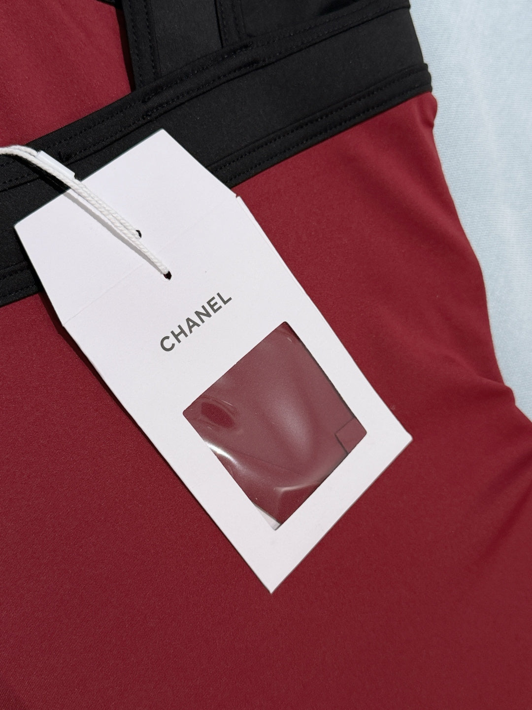 Chanel 2026 One-piece Swimsuit Dark Red mix Black Cotton 670050