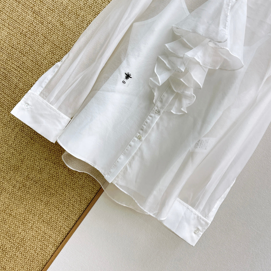Dior 2026 Ruffle Shirt Tulle 571406