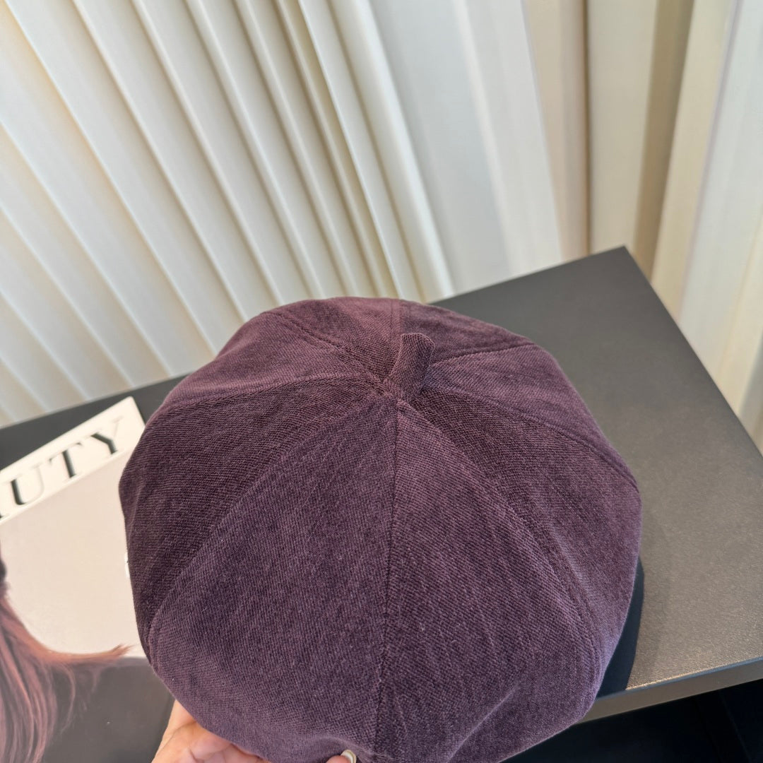 Chanel Corduroy Beret Hat 512572
