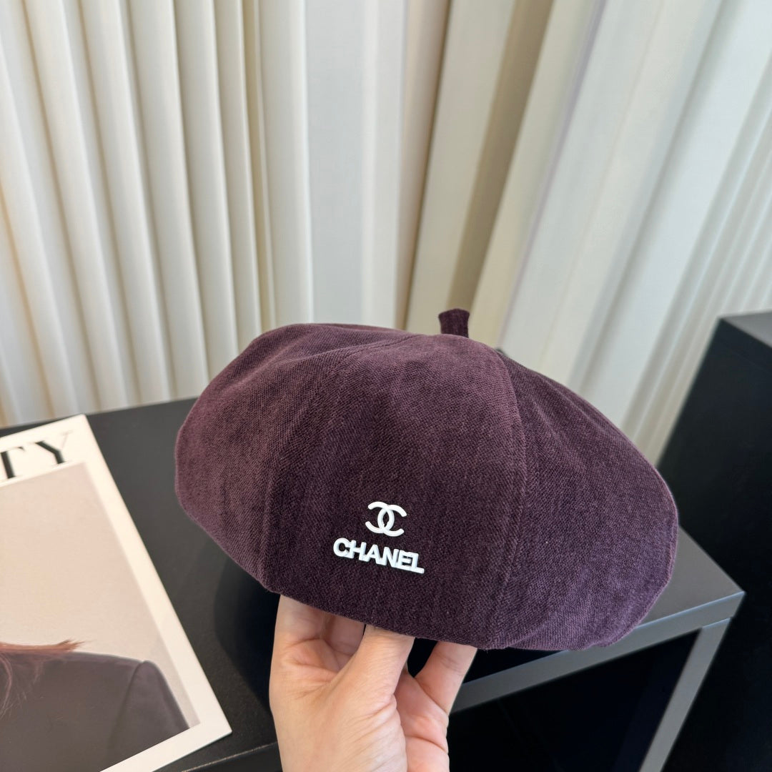 Chanel Corduroy Beret Hat 512572