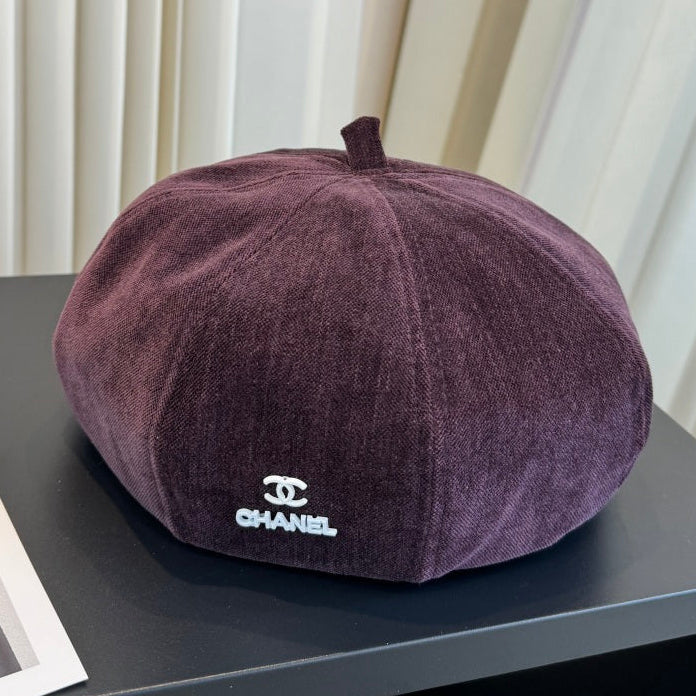 Chanel Corduroy Beret Hat 512572