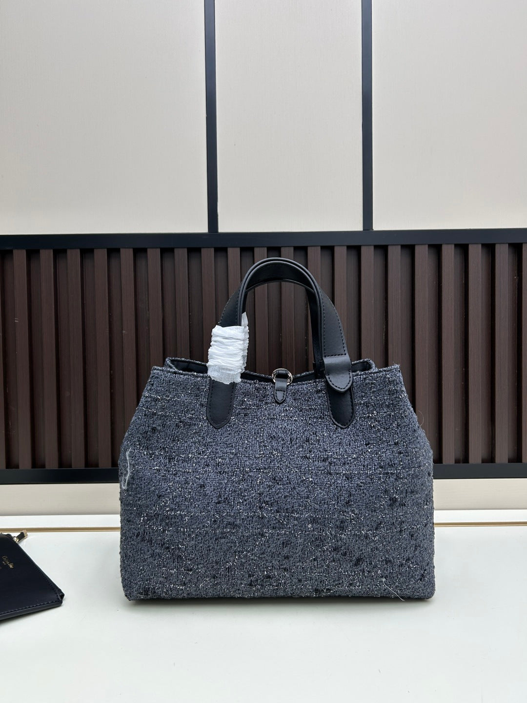 Dior 2026 Tourjours Bag 28.5cm Dark Grey Denim Leather