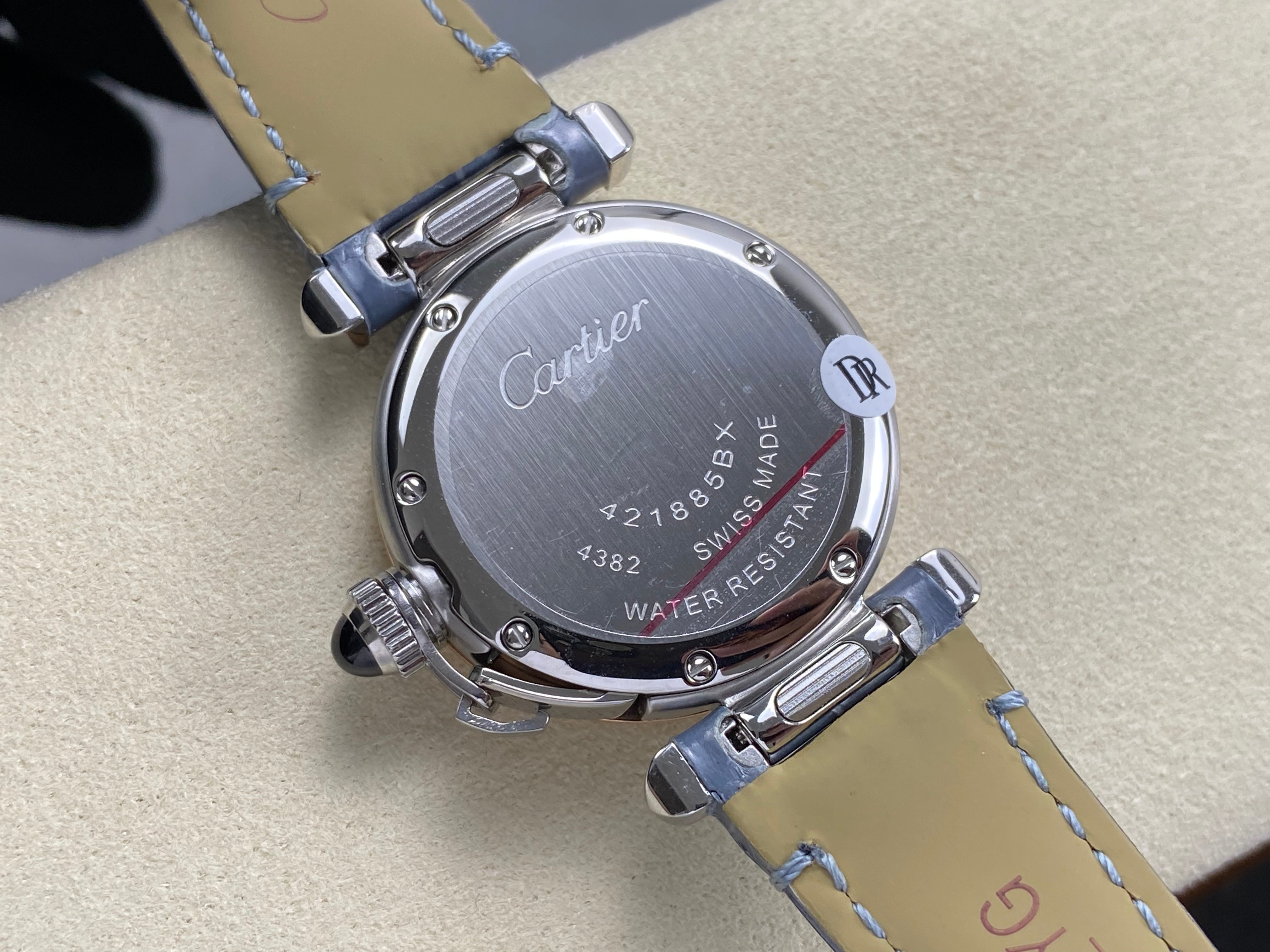 Cartier Pasha 30mm White Dial Pink Gold Case Crocodile Leather