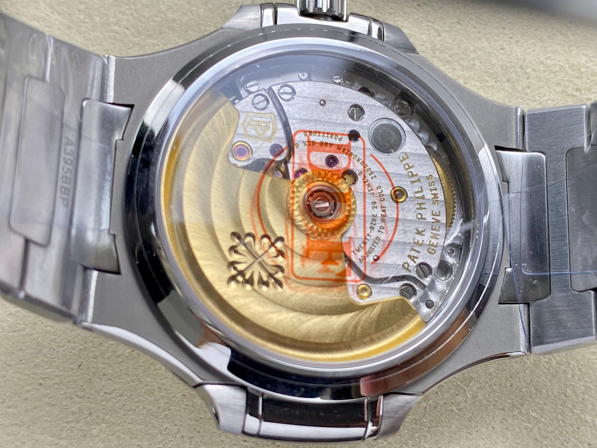 Patek Philippe Nautilus 35mm Black Gray Dial Sliver Case Diamond Bezel