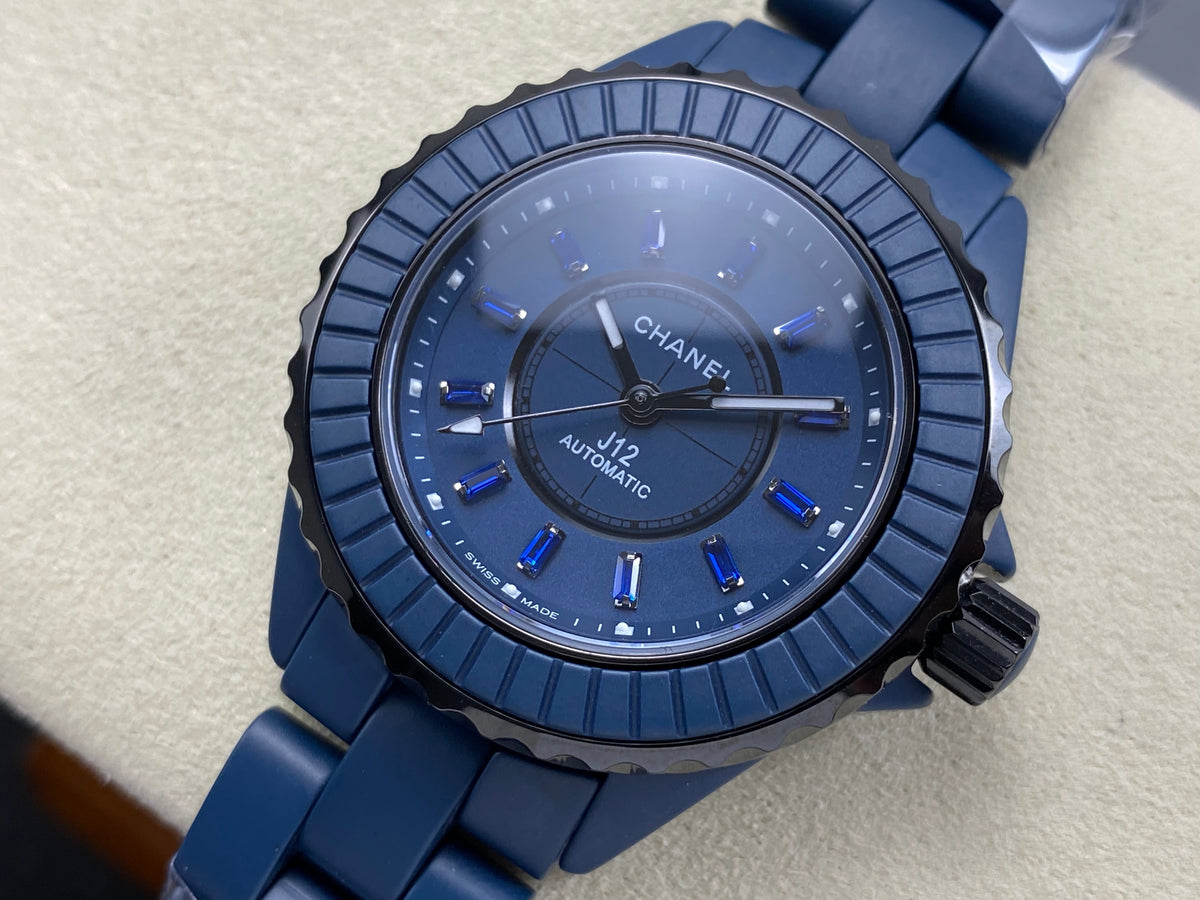 Chanel Bleu 33mm Navy Blue Dial Diamond Ceramic