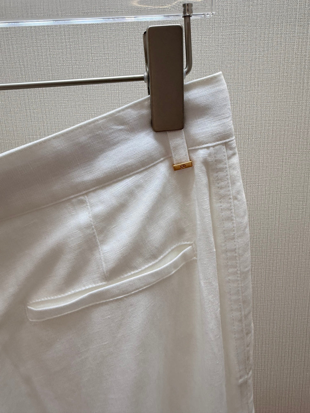 Dior 2026 Straight Trousers White Linen 628305