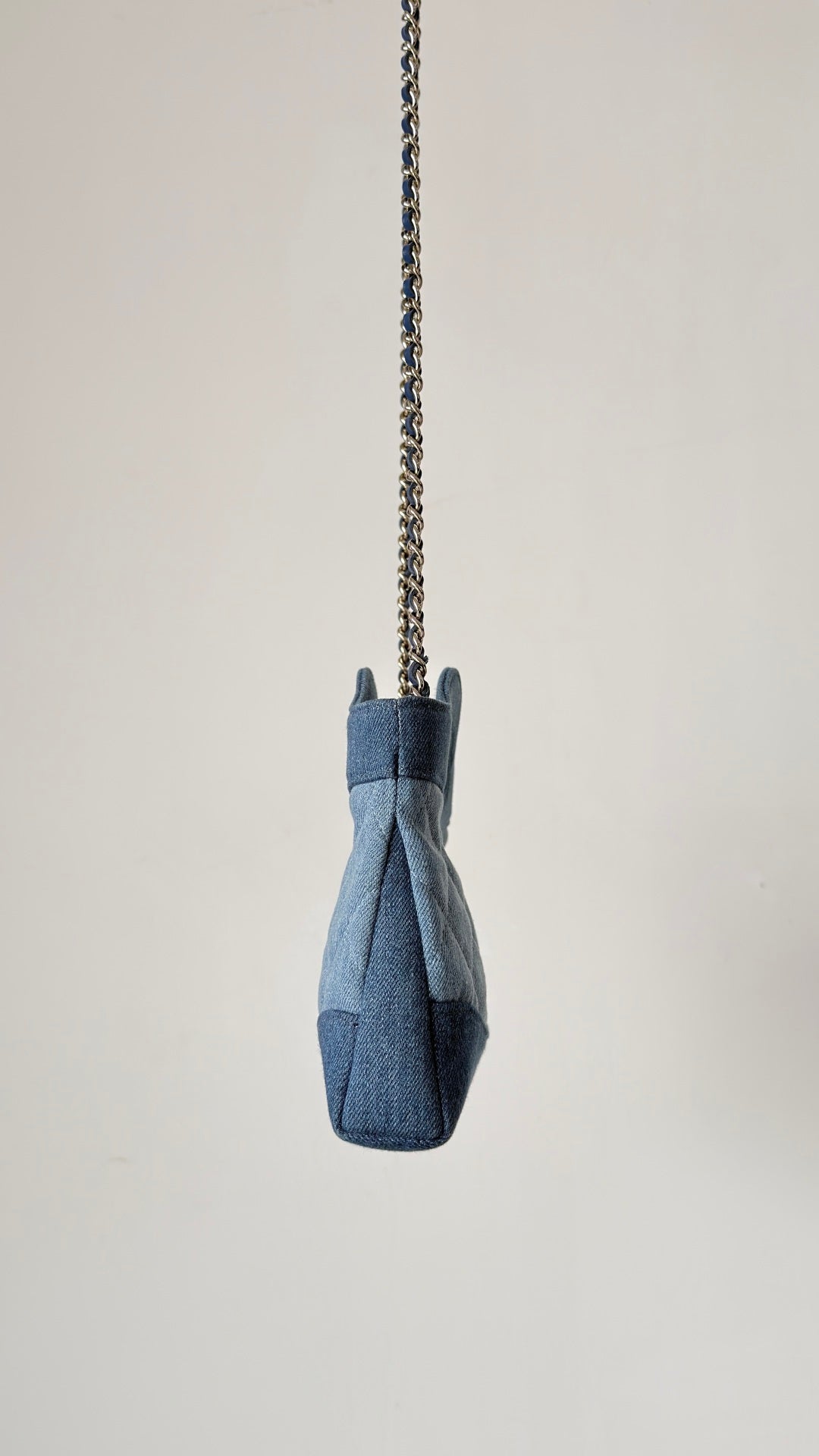 Chanel 26 Clutch 21 Blue Denim Gold Hardware