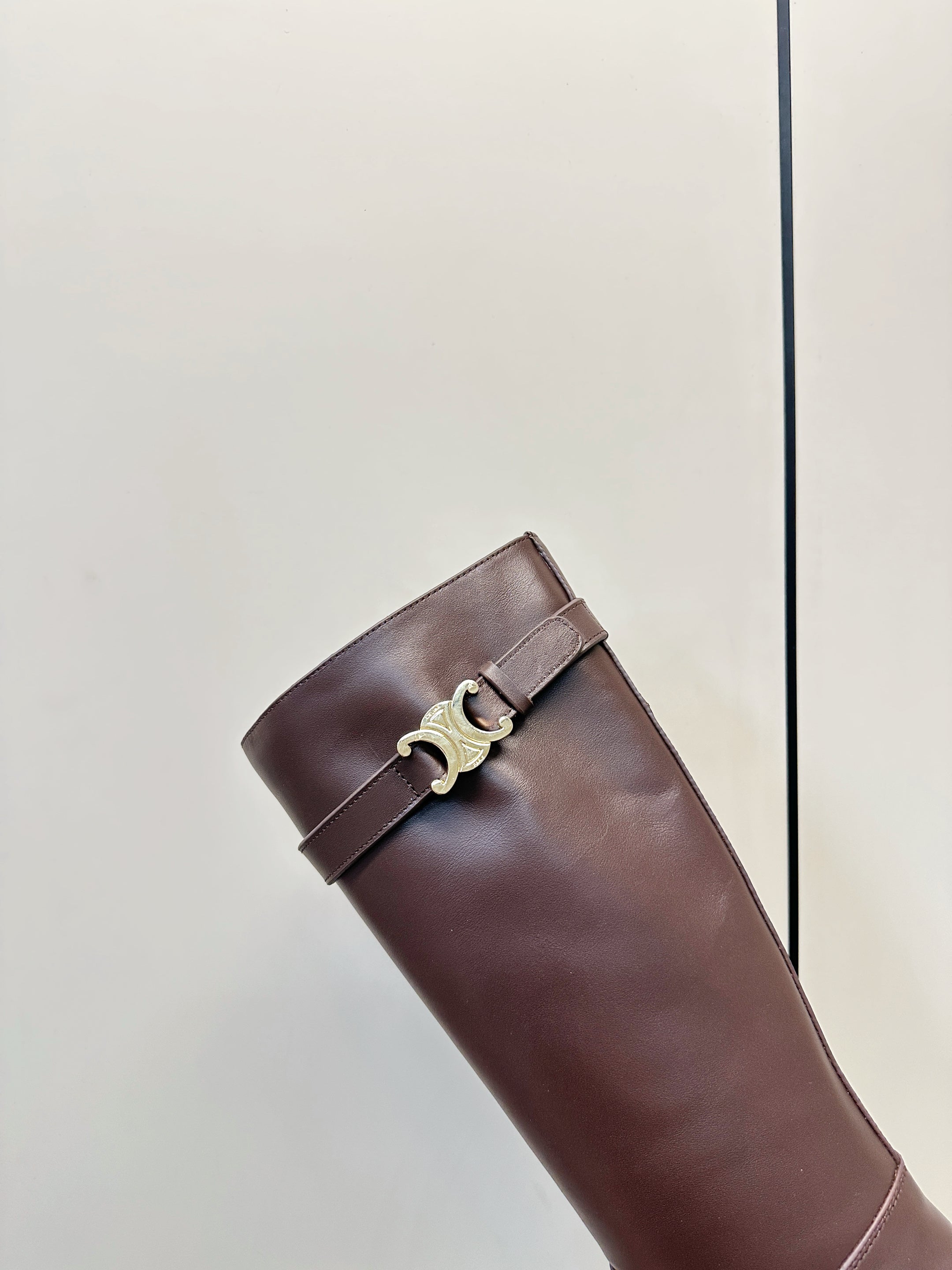 Celine 2026 Buckle Platform Boots Calfskin 986387