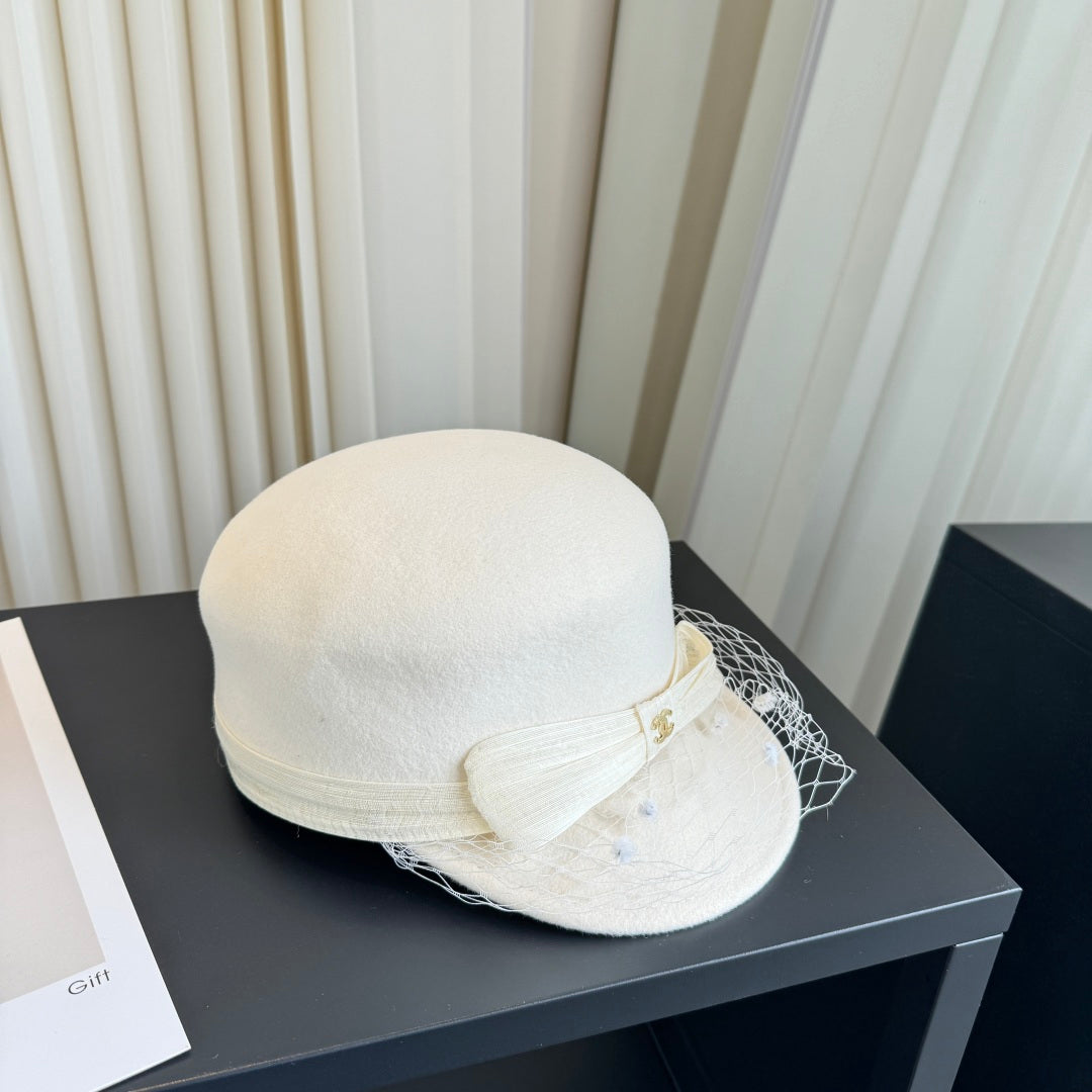 Chanel Cream-white Felt Hat 412823