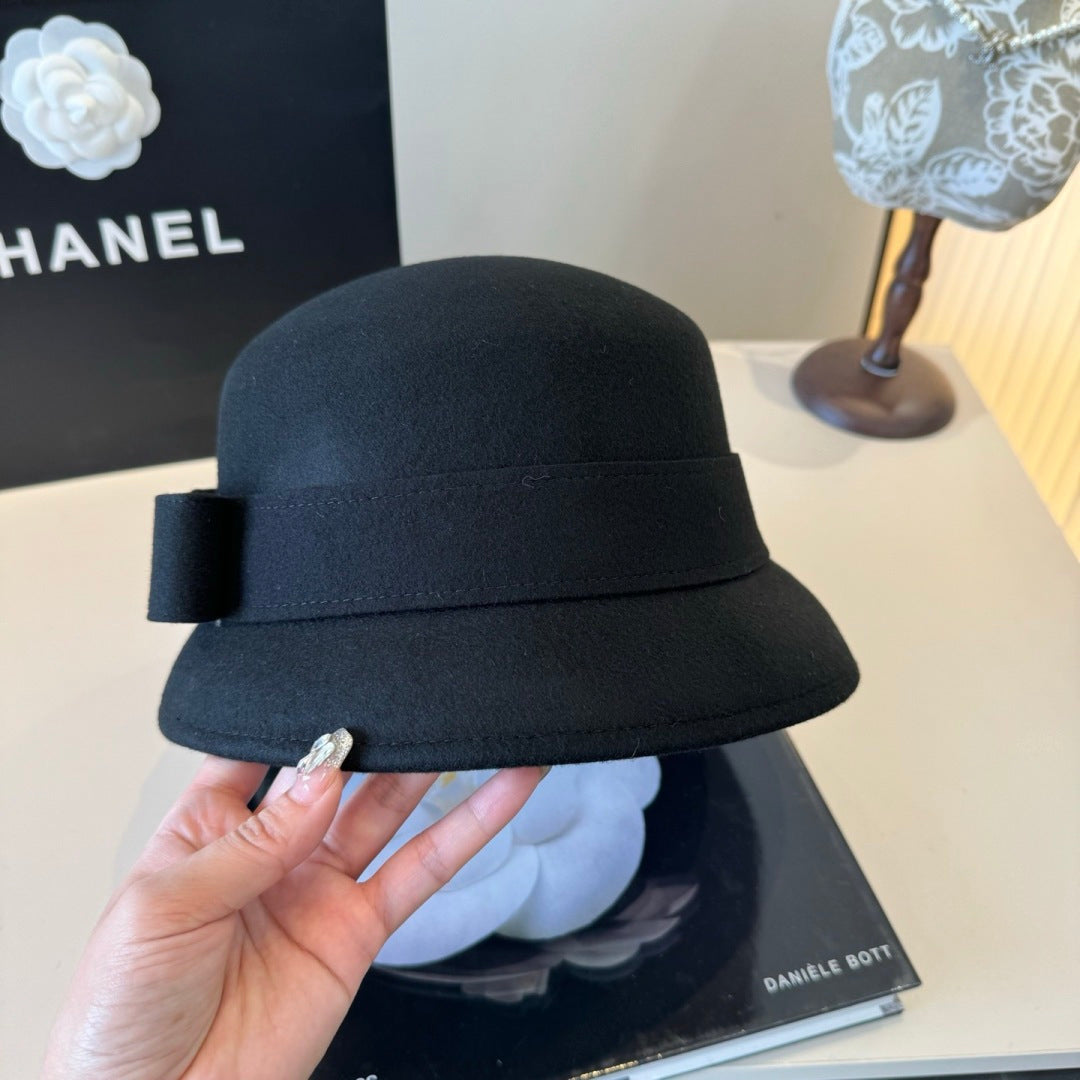 Celine Bow Cashmere Bucket Hat 425553