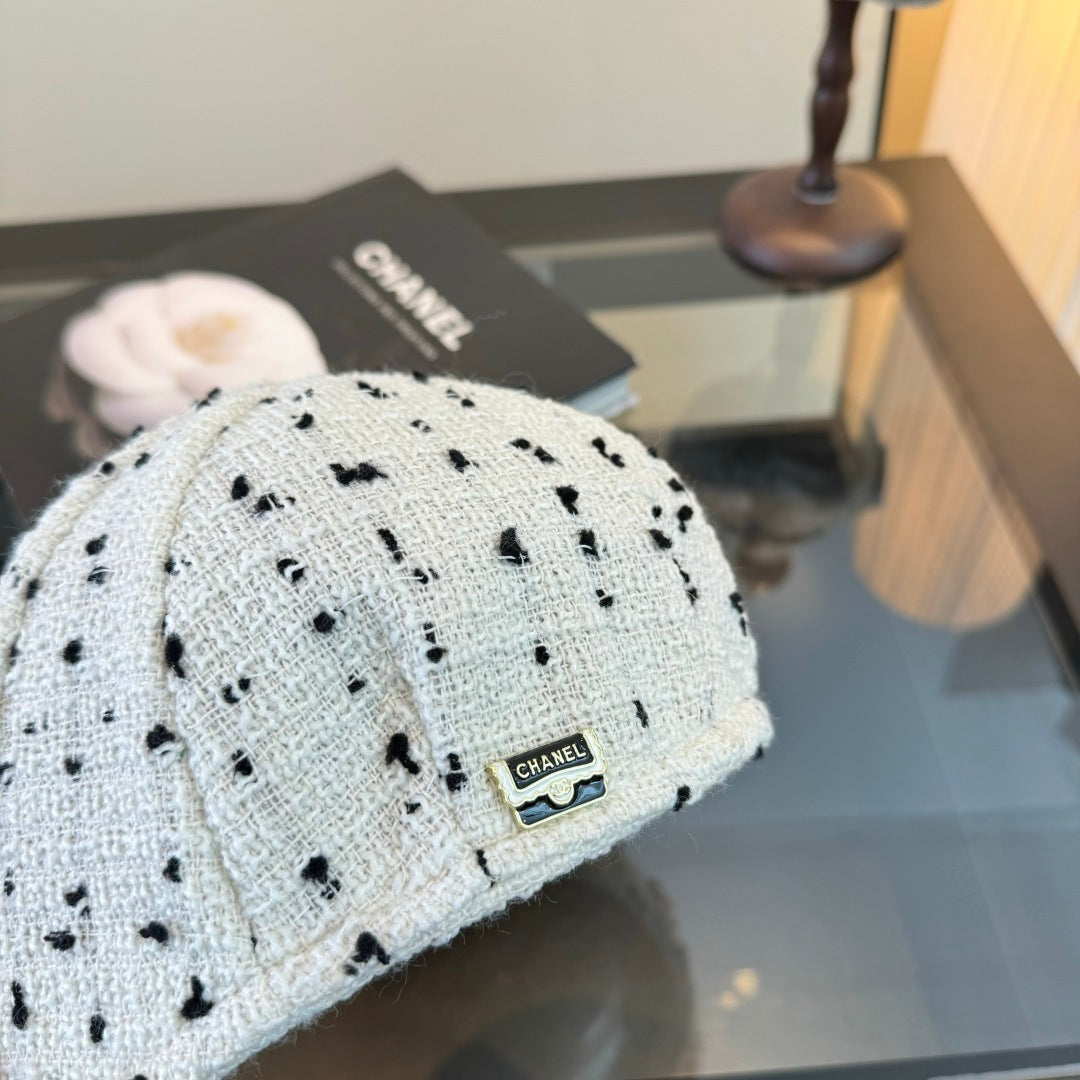 Chanel Tweed Baseball Hat 491578
