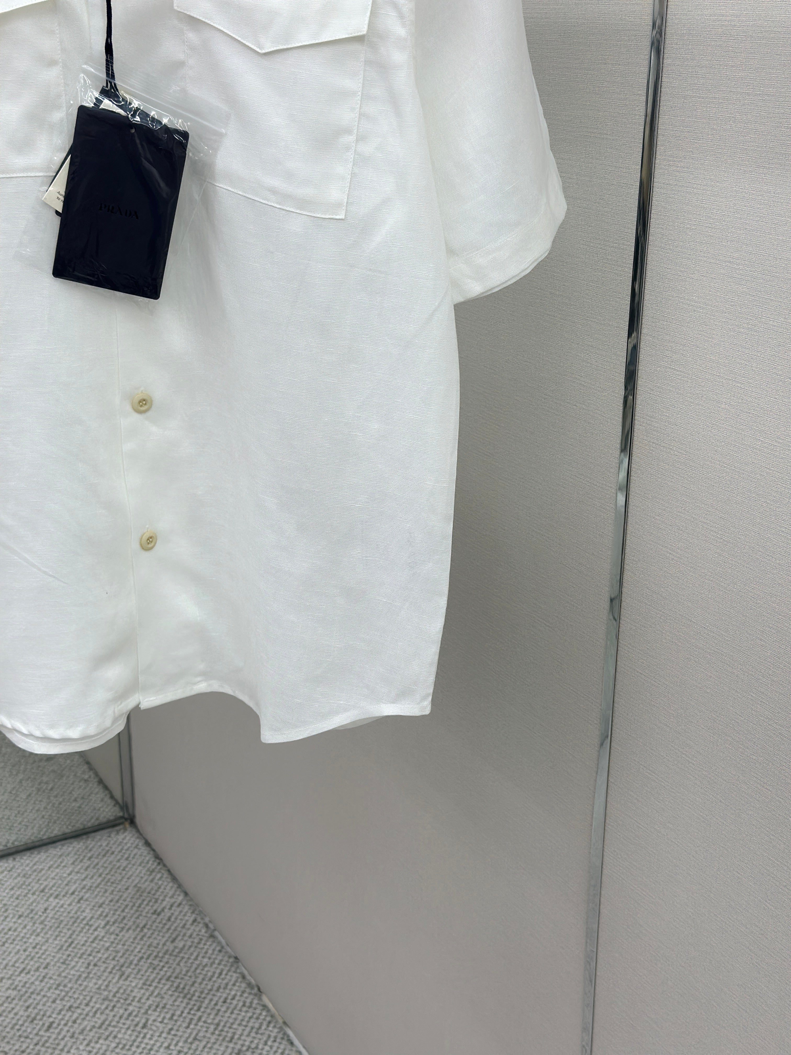 PRA 2026 Men's  Linen Short-Sleeve T-Shirt White Fabric 917700