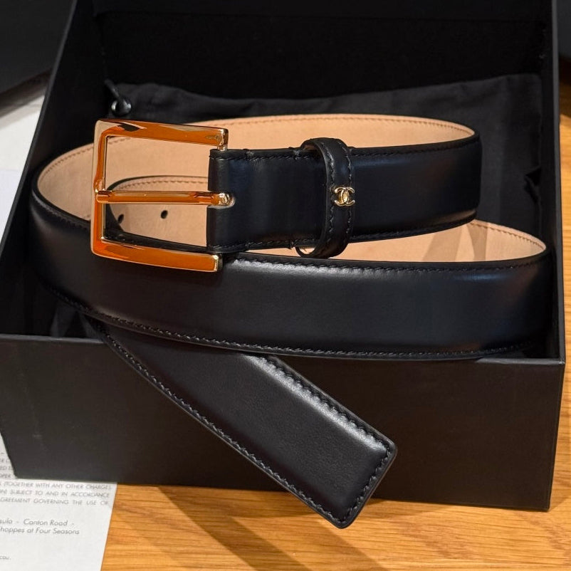 Chanel 2026 Square Buckle Belt 30mm Calfskin 213908