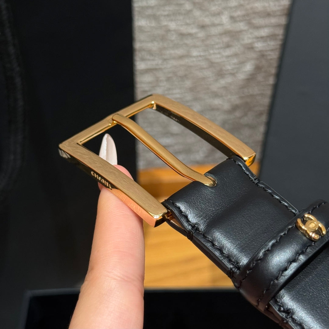 Chanel 2026 Square Buckle Belt 30mm Calfskin 213908