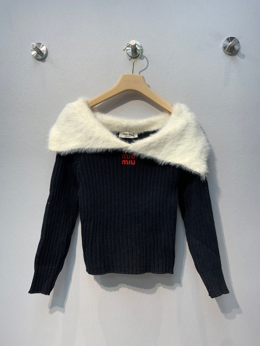 Miumiu 2026 Off The Shoulder Sweater Knit 421182