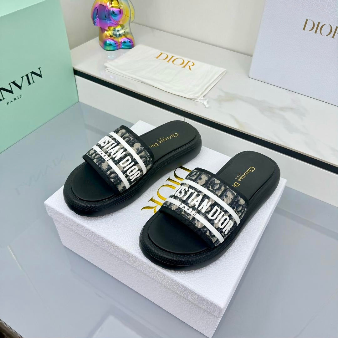 Dior 2026 Oblique Dway Slipper Canvas Leather 927516