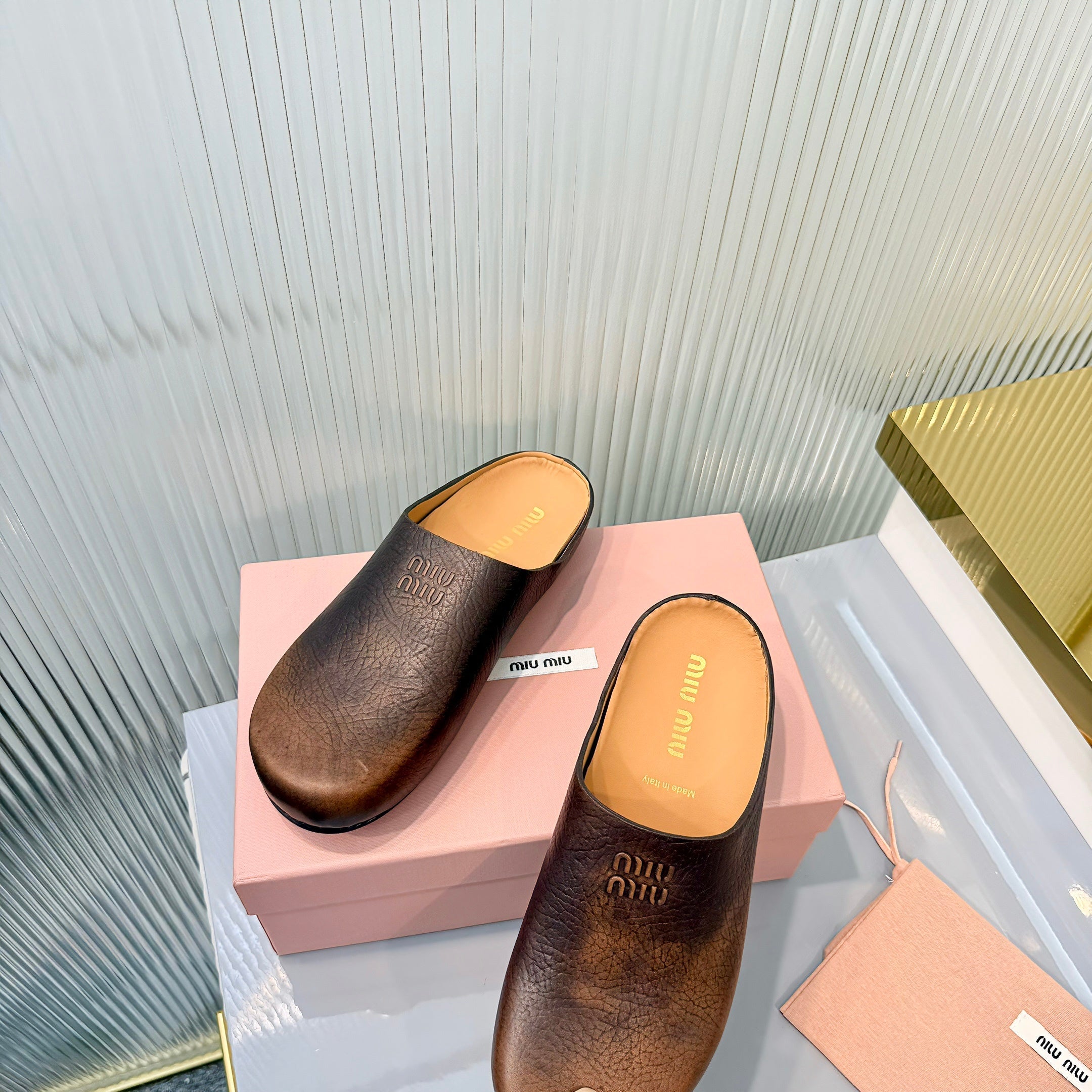 Miumiu 2026 Palisander Mule Leather 924340