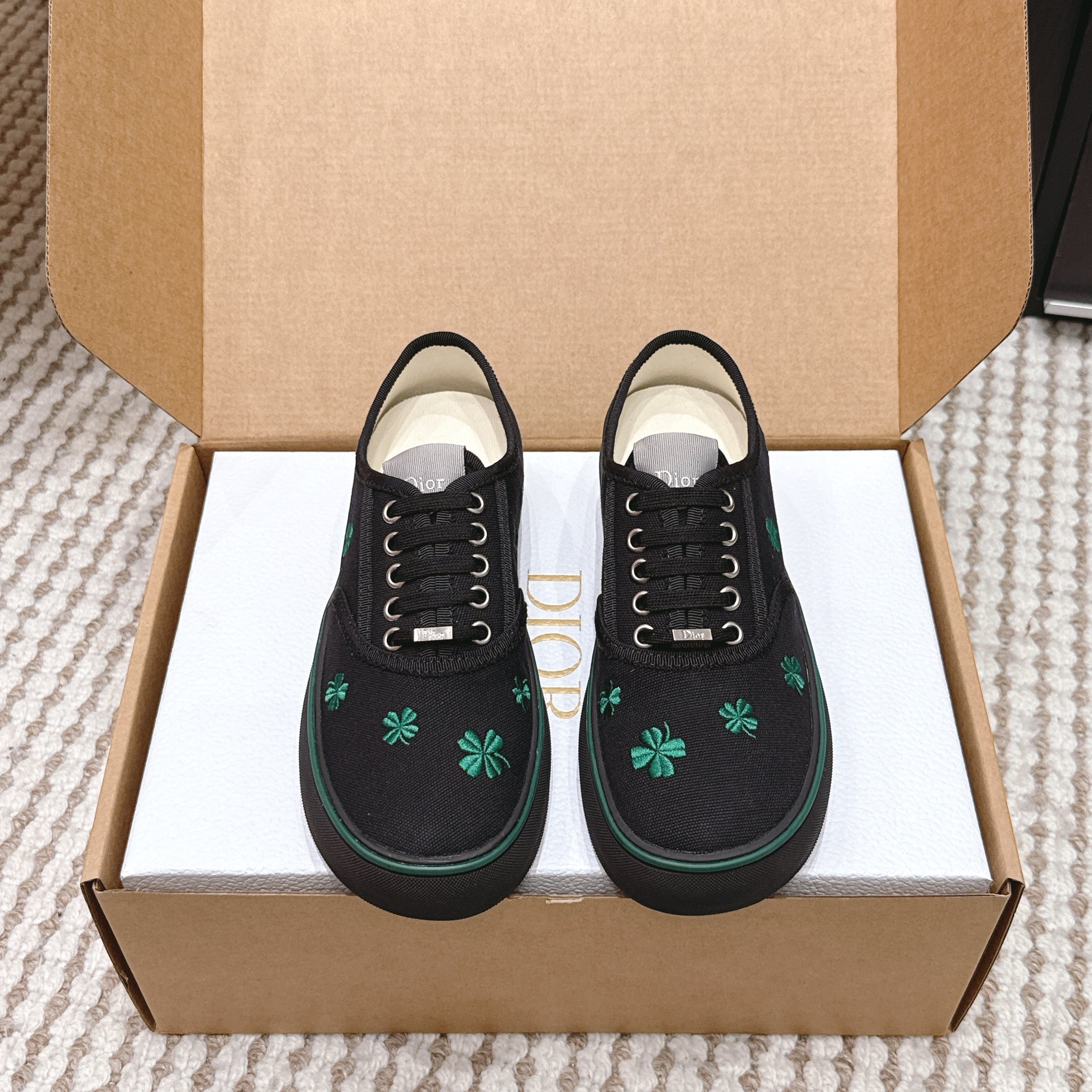 CD 26 Platform Sneaker Black Green Canvas 632438