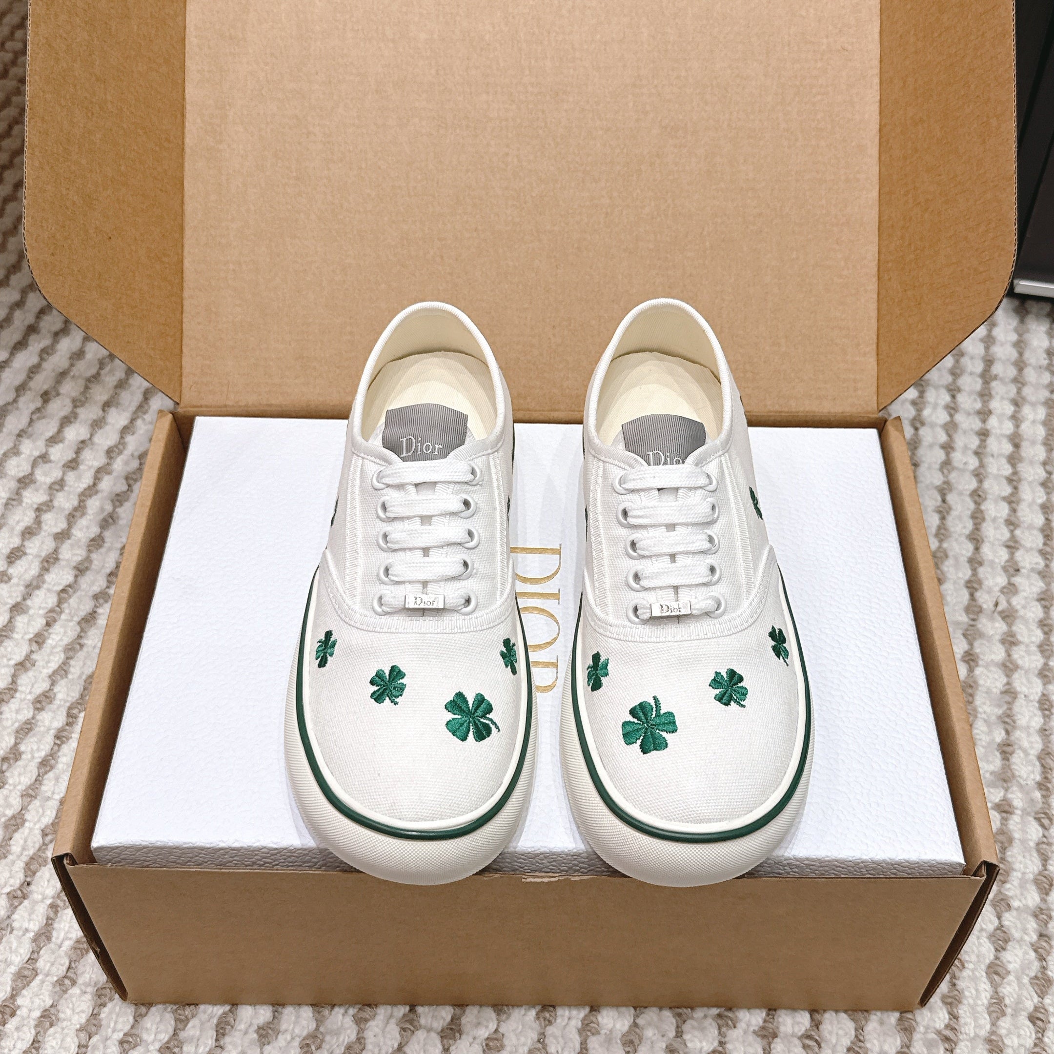 CD 26 Platform Sneaker White Green Canvas 632439