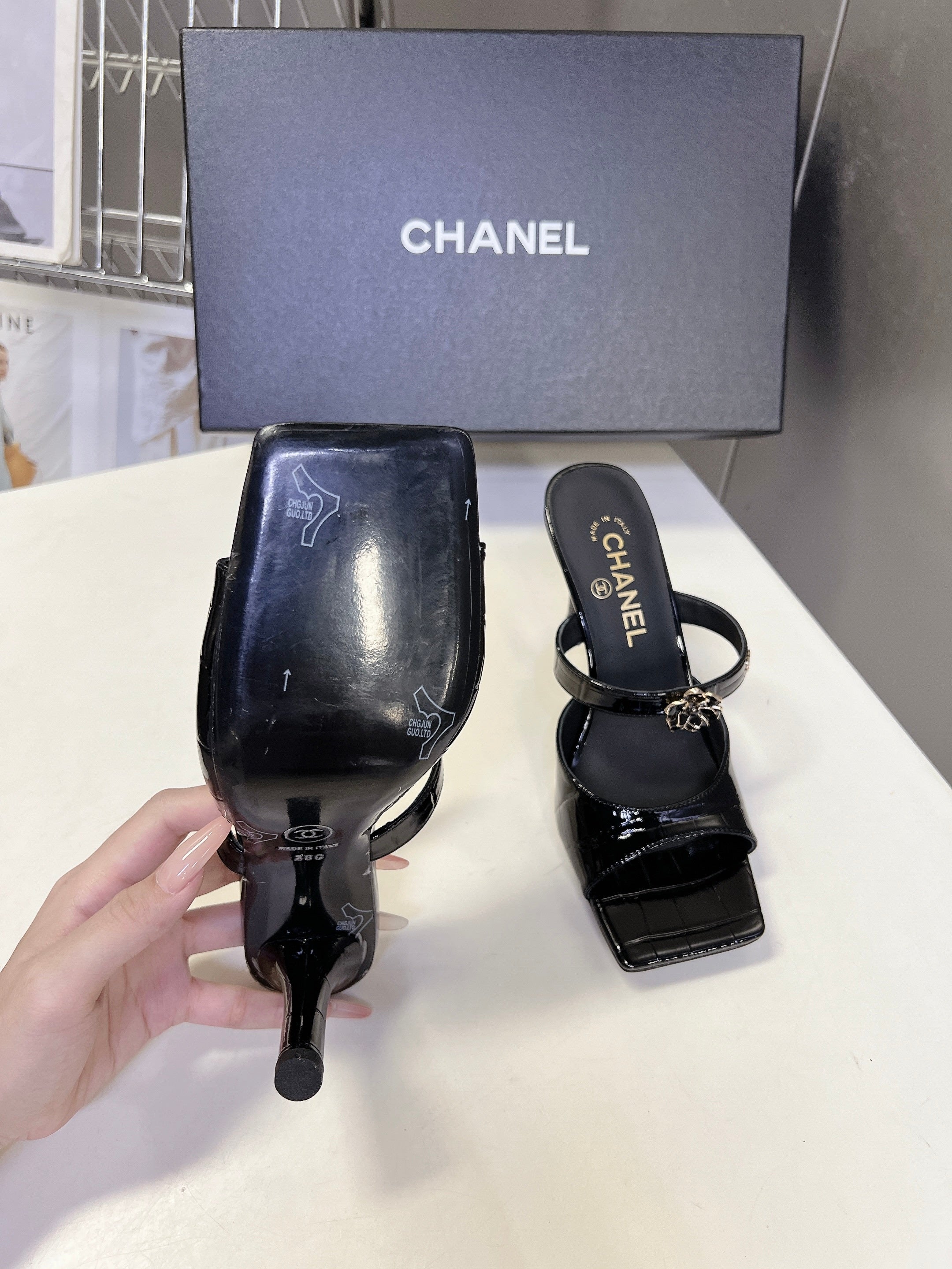Channel 2026 Mule 70mm Embossing And Suede Calfskin 895349