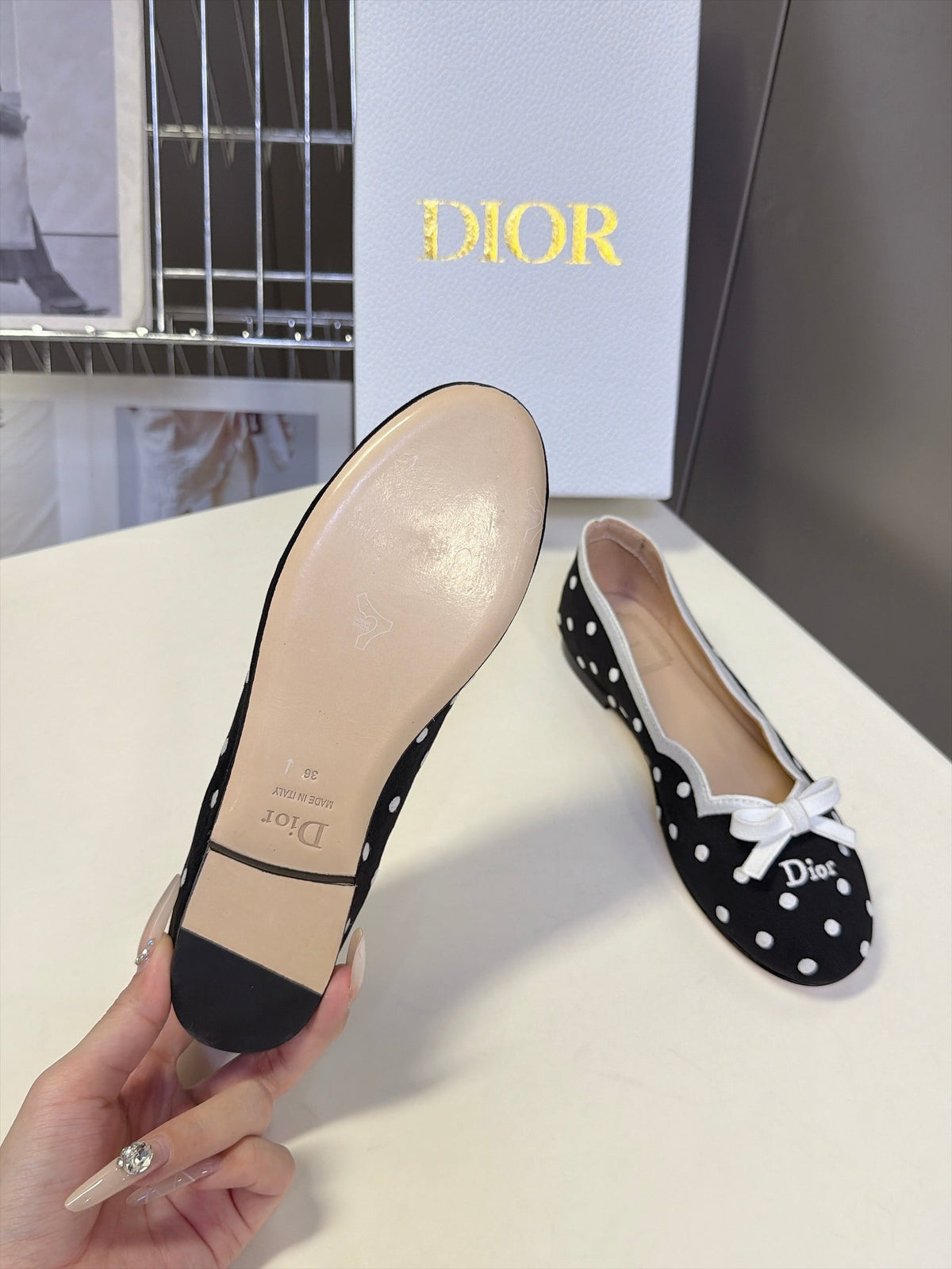 Dior 2026 Romance Round-Toe Ballet Flat Fabric 114007