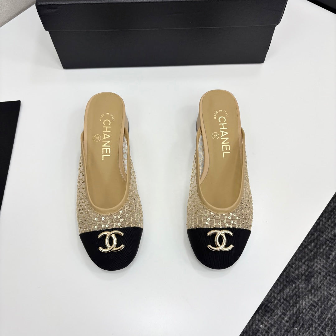 CC 25 Mule Heel Mesh and Tweed 270797