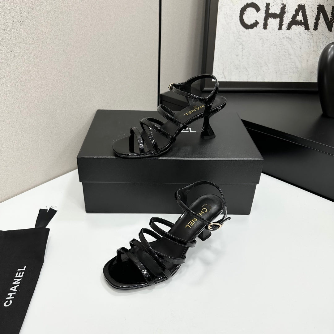 CC 26s High Heel Sandals 65 Black Patent Leather 626290