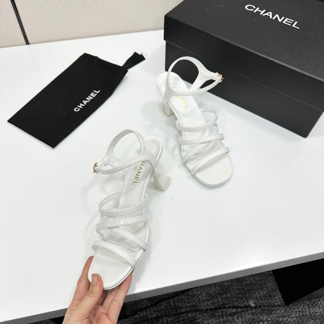 CC 26s High Heel Sandals 65 White Patent Leather 626291