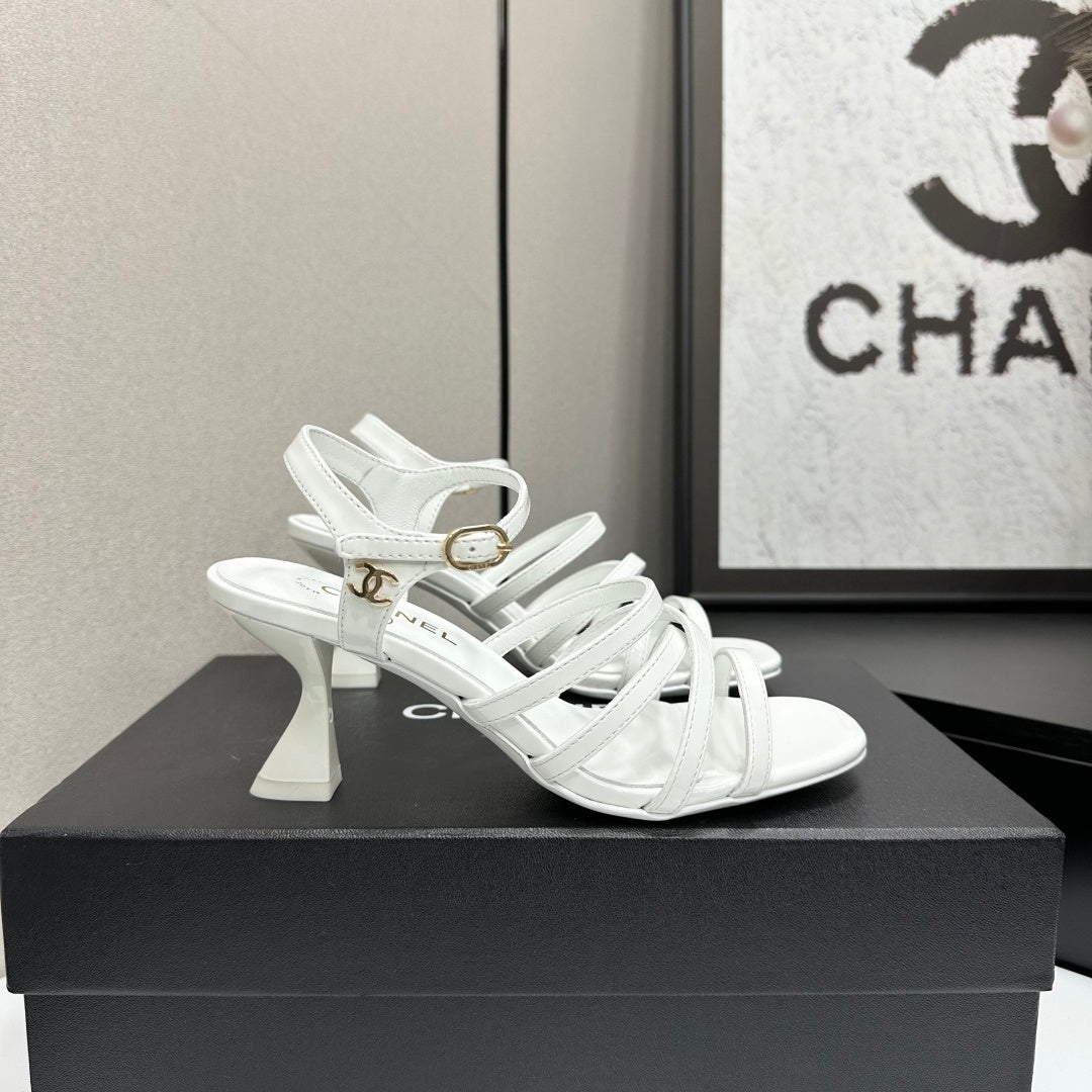 CC 26s High Heel Sandals 65 White Patent Leather 626291