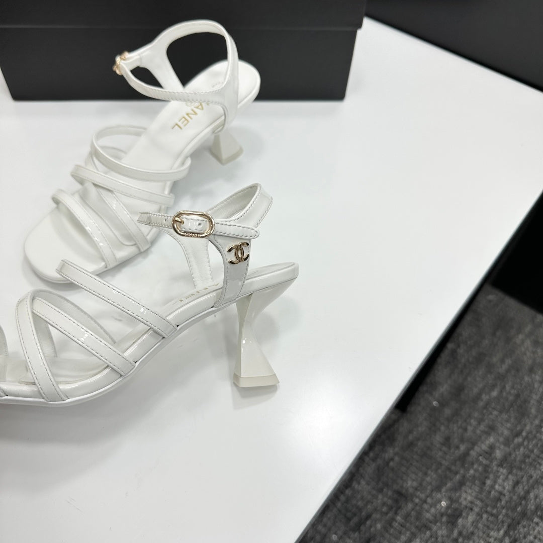 CC 26s High Heel Sandals 65 White Patent Leather 626291