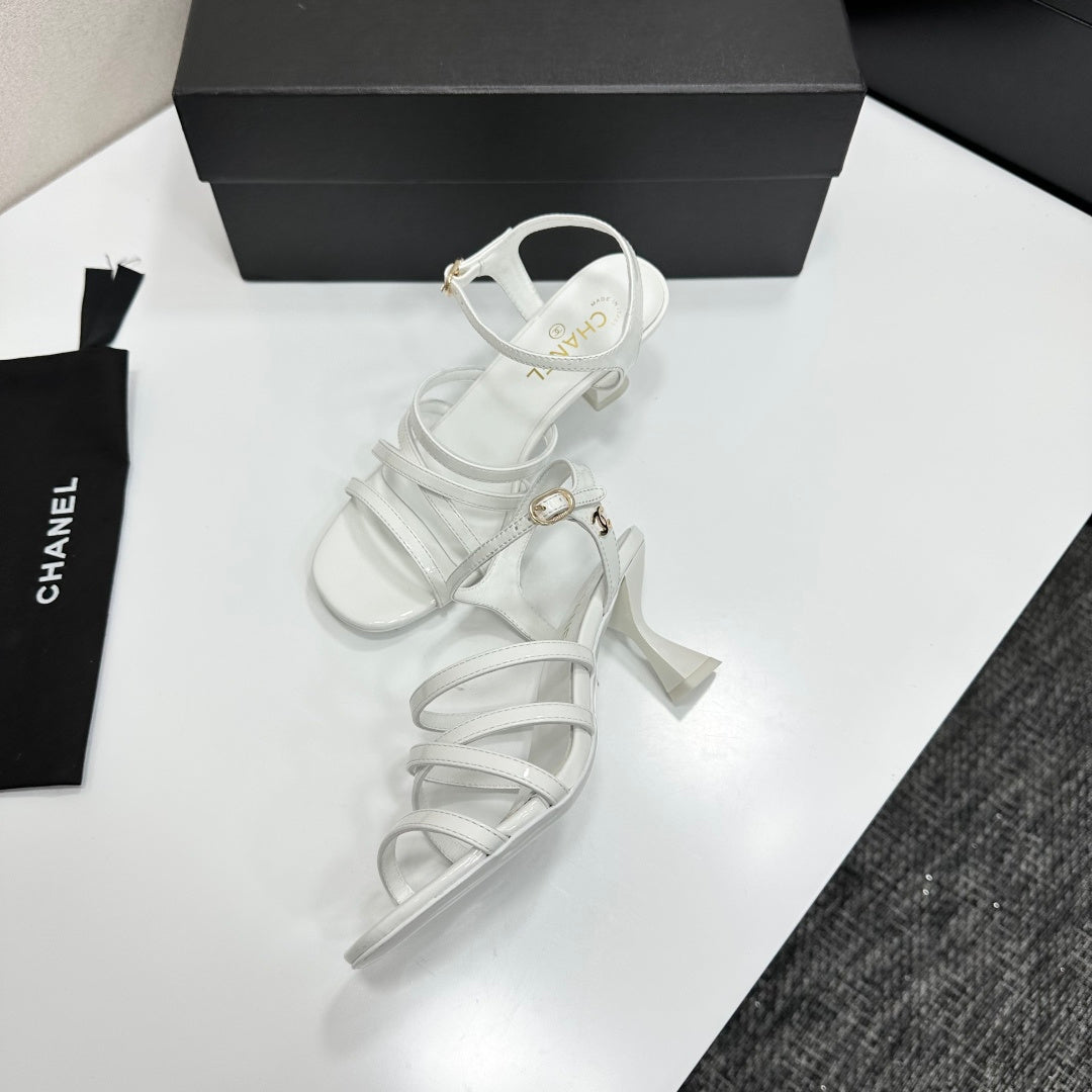 CC 26s High Heel Sandals 65 White Patent Leather 626291