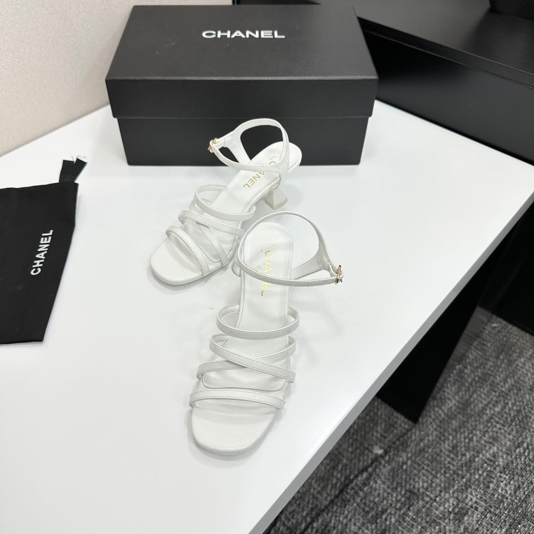 CC 26s High Heel Sandals 65 White Patent Leather 626291