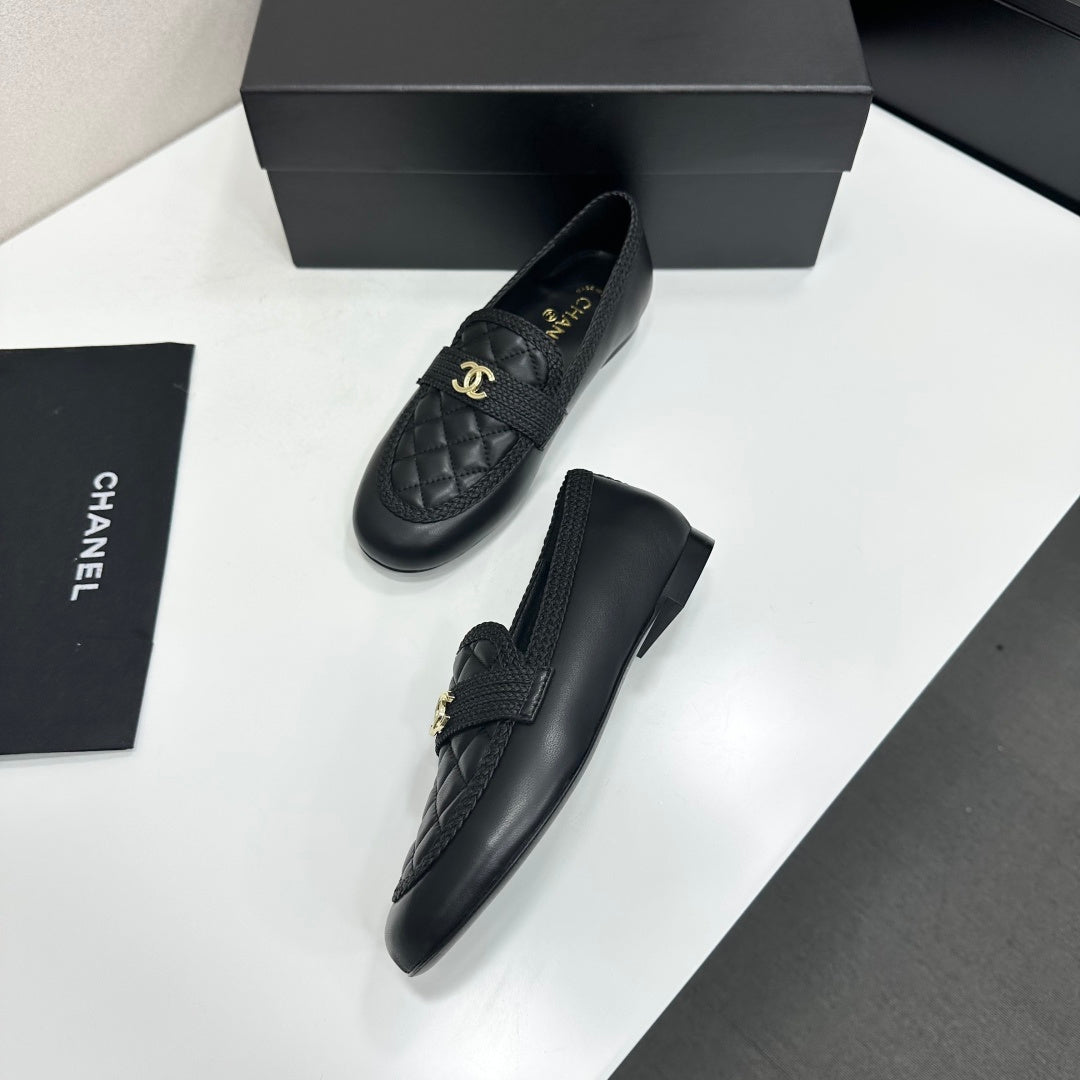 Chanel 2026 Slip-on Loafers Tweed Leather 944486
