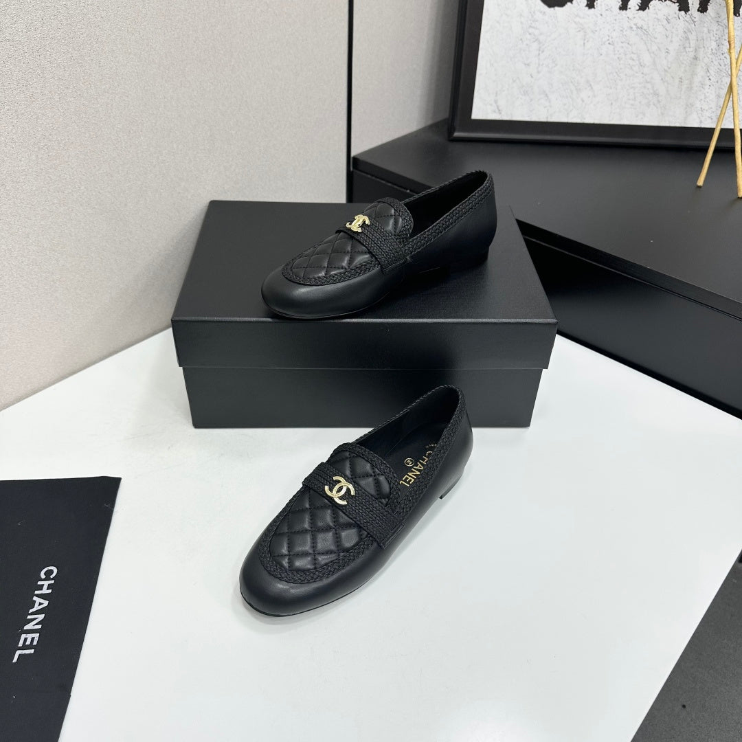 Chanel 2026 Slip-on Loafers Tweed Leather 944486