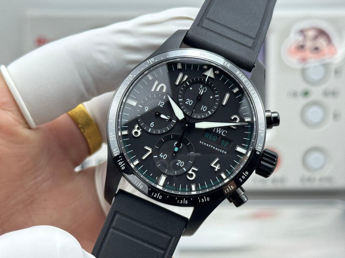 IWC Pilot's Chronograph 41 Black Dial Rubber Strap