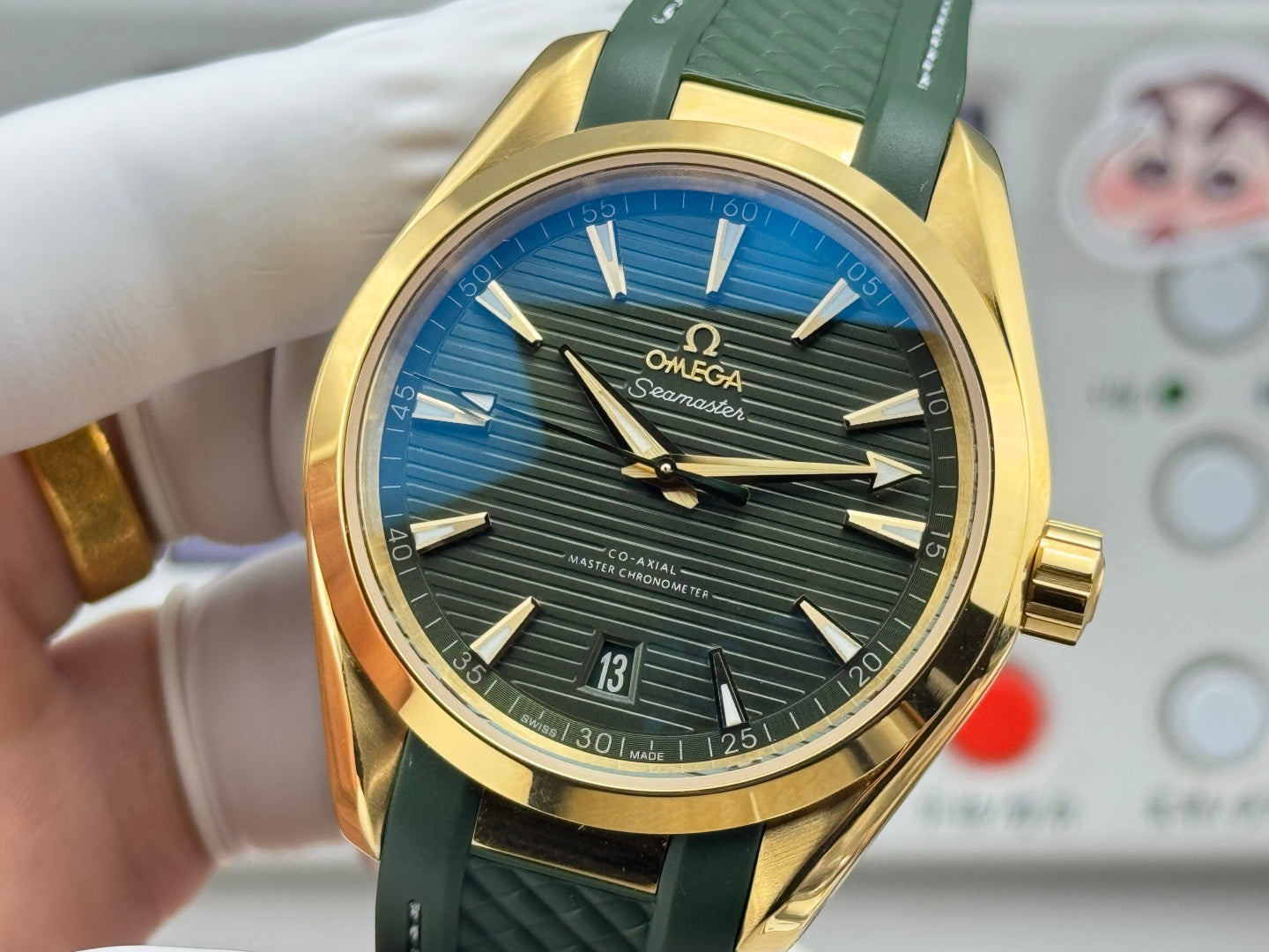 Omega Seamaster Aqua Terra 150M 41mm Green Dial Green Rubber Strap