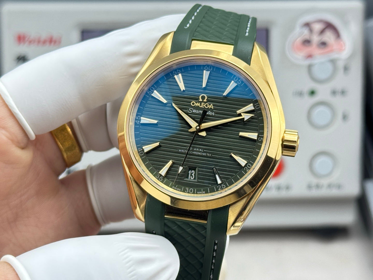 Omega Seamaster Aqua Terra 150M 41mm Green Dial Green Rubber Strap