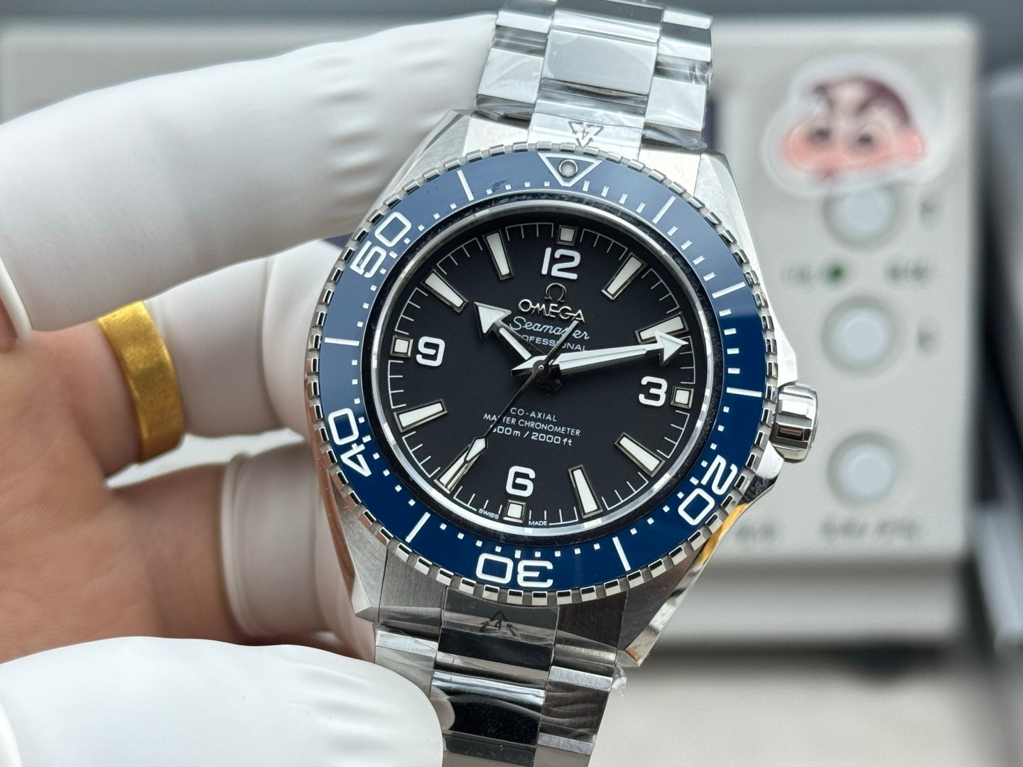 Omega Seamaster Planet Ocean 600M 42mm Steel/Blue Ceramic Black Dial Watch