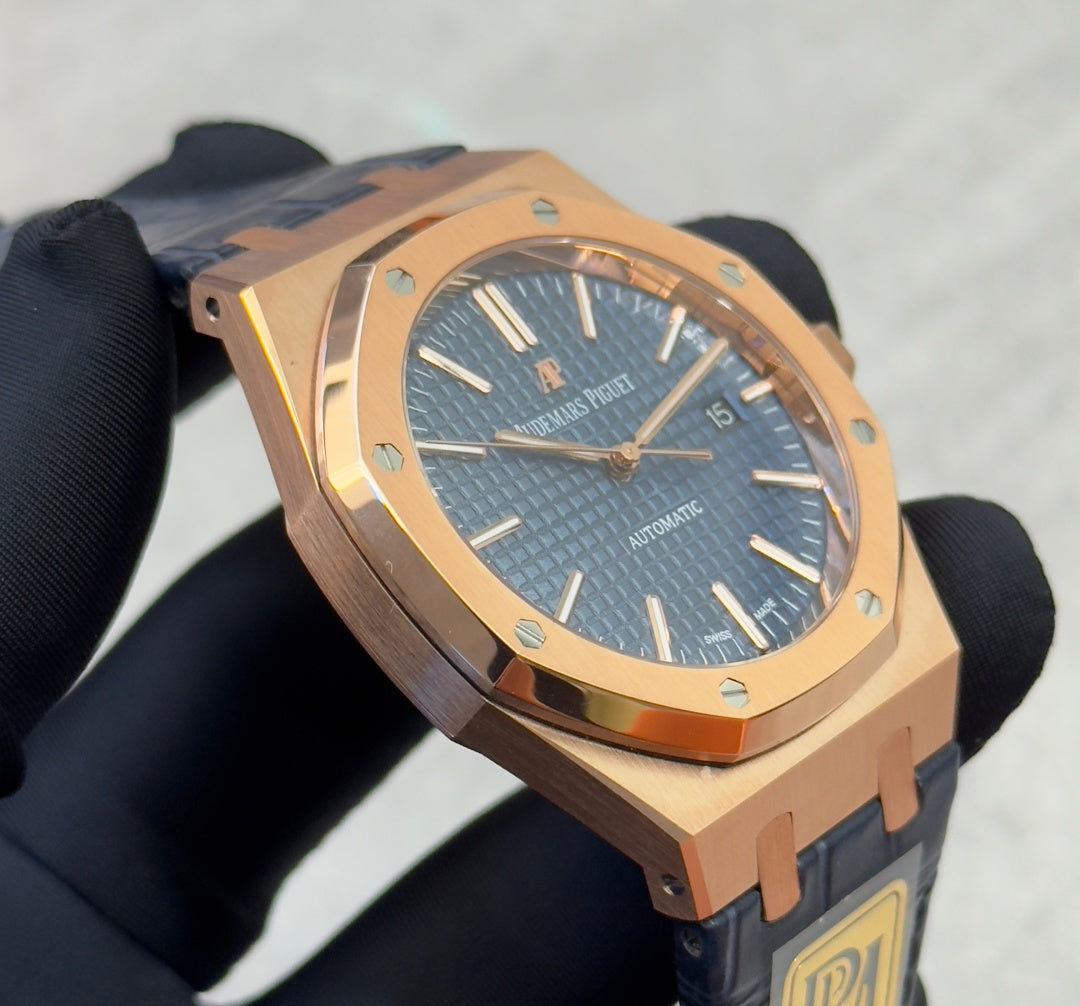 Audemars Piguet Royal Oak Selfwinding 41mm 15400OR Blue Dial Leather Strap
