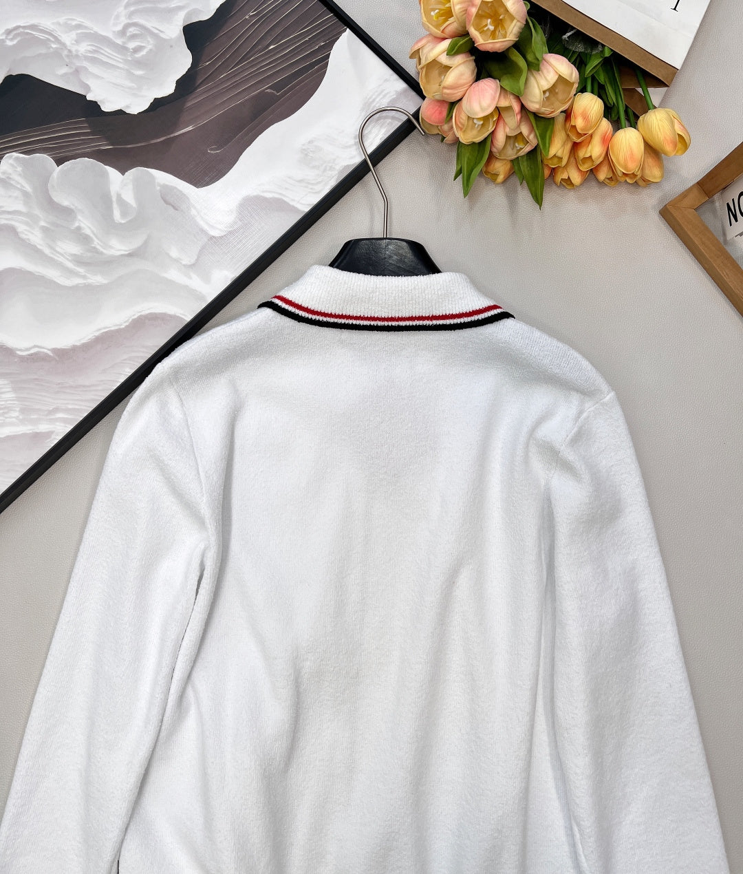 Miumiu 2026 Zipper Cardigan White Cotton