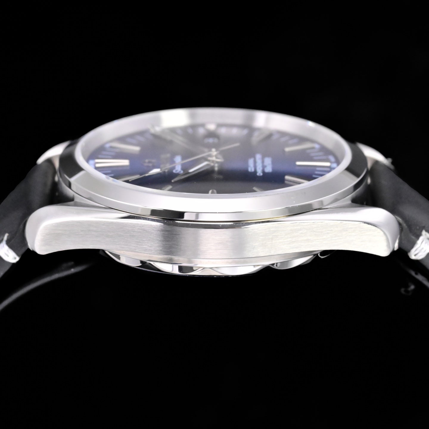 Omega Seamaster 150M Aqua Terra Observatory 39mm Blue Dial Black Leather Strap