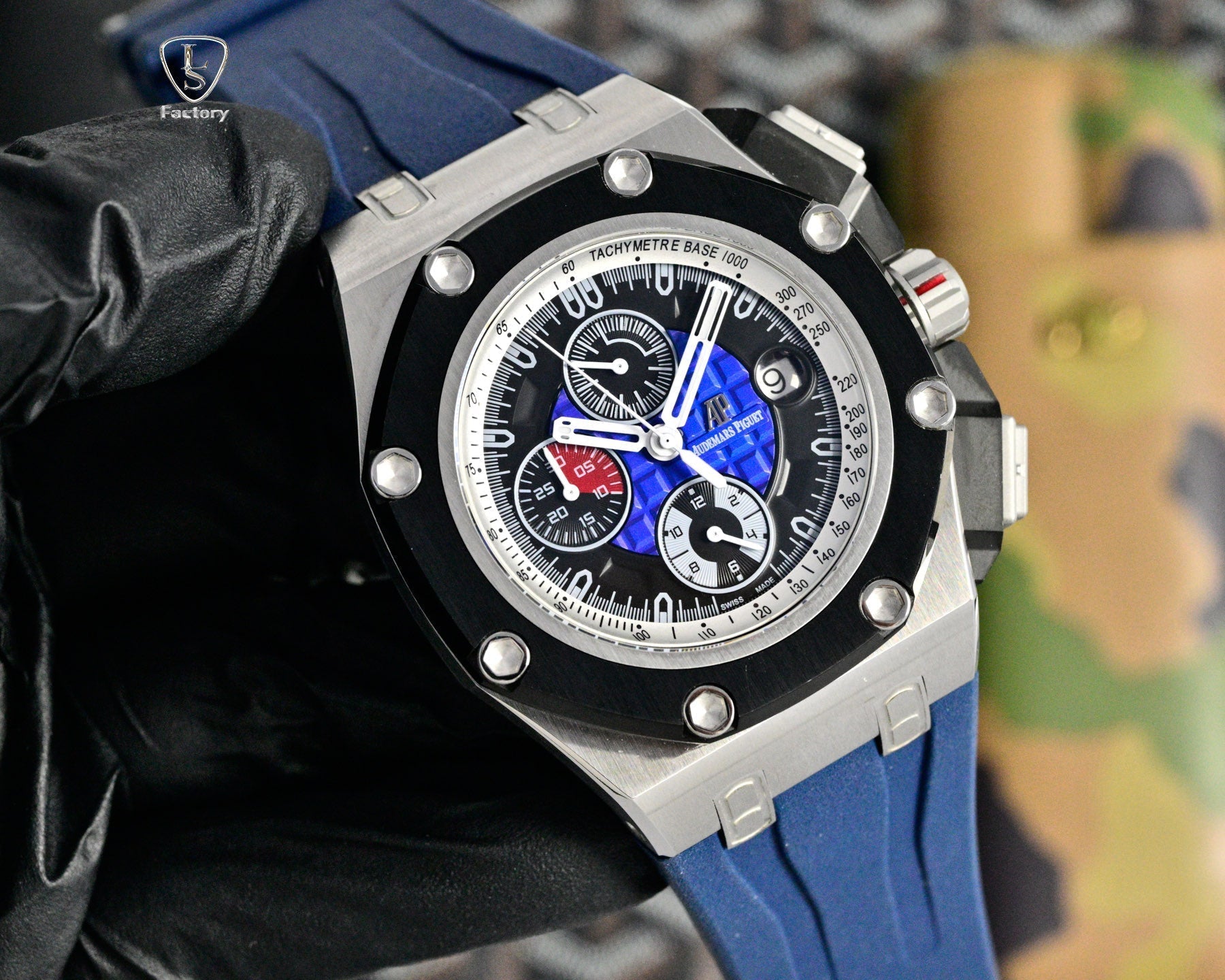 Audemars Piguet Royal Oak Chronograph 41mm Grey Case Black Blue Dial