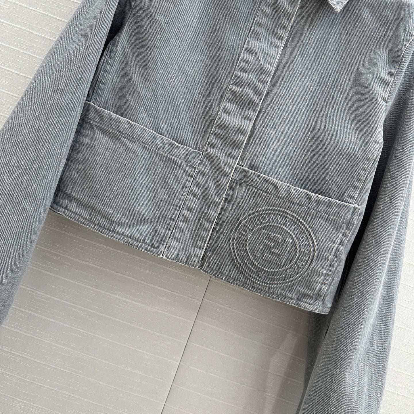 Fendi 25 Denim Jacket Gray Cotton