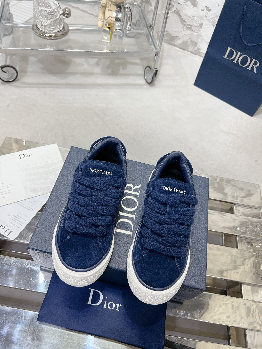 CD B33 Sneaker 30mm In Navy Blue Suede 100660