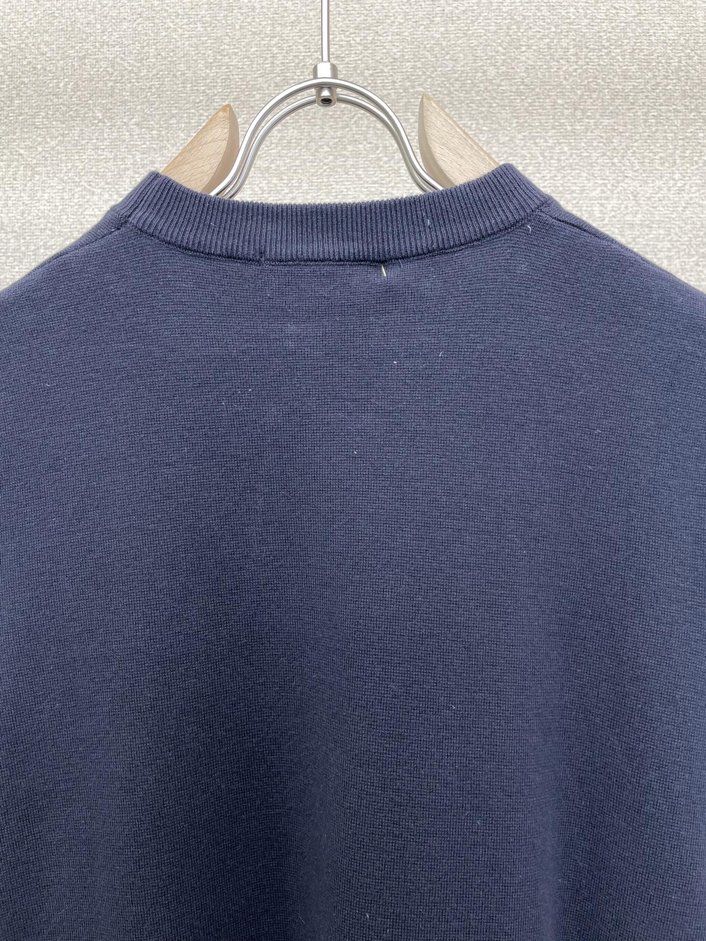 GC 2026 Men's  Shirt Navy Blue Embroidered Silk Cotton 698847